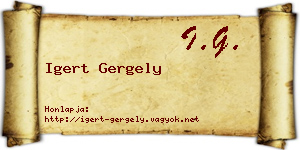 Igert Gergely névjegykártya